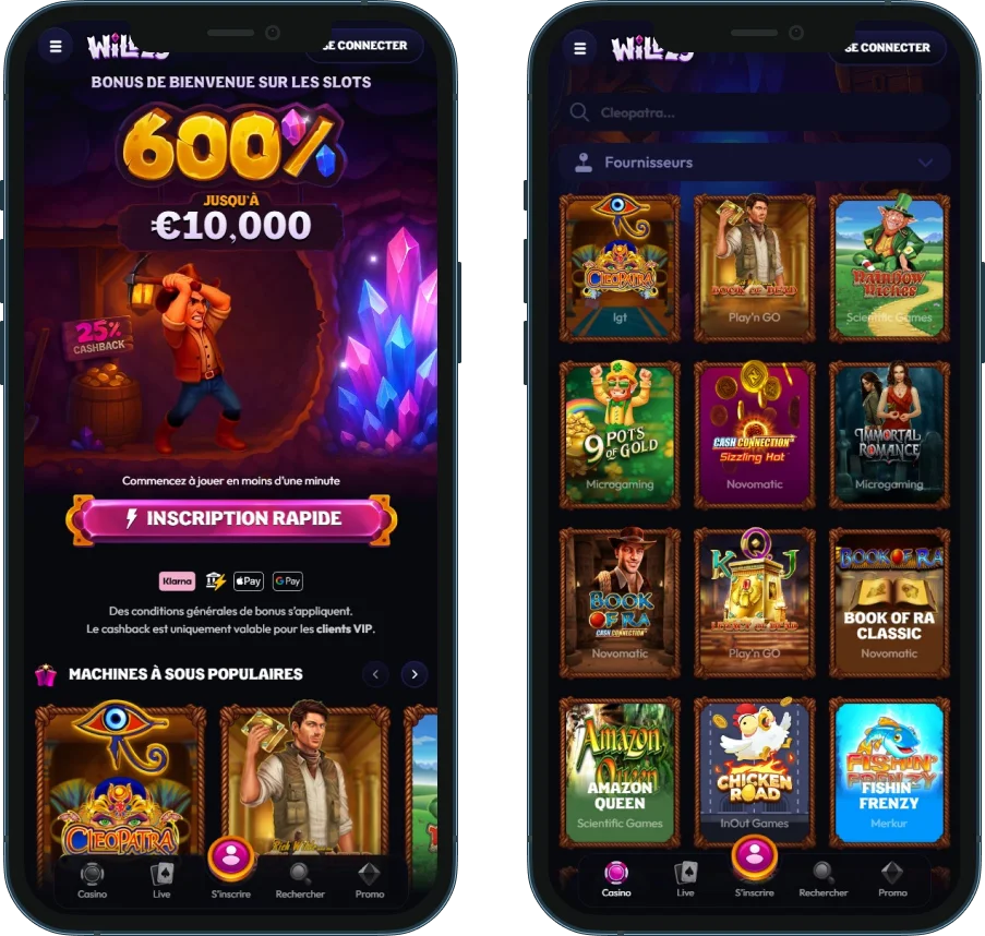 Slots sur mobile