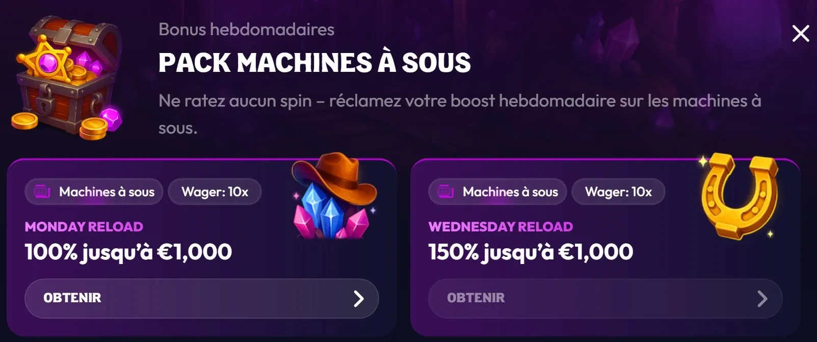 Bonus et promotions